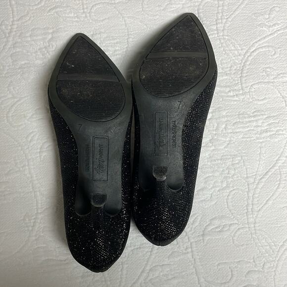 FIONI Night Black Glitter Heels NWT - Picture 4 of 6